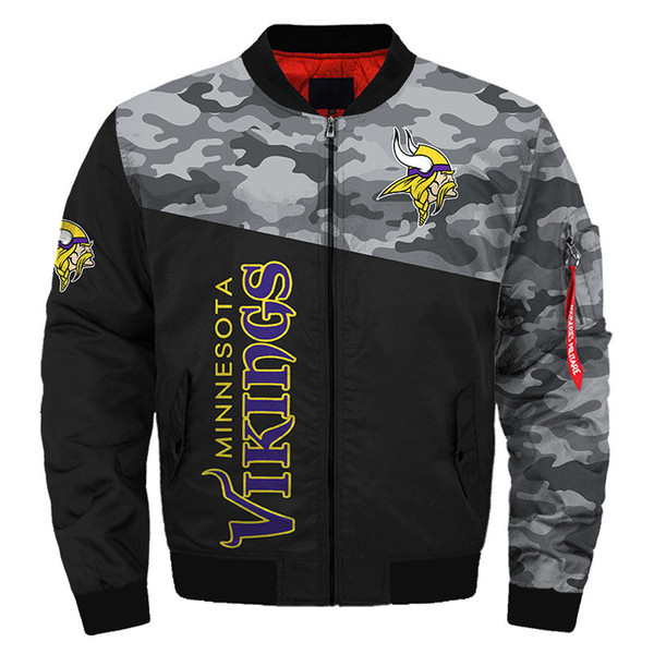 Minnesota Vikings Military Bomber Jackets Custom Name, Minnesota Vikings NFL Bomber Jackets, NFL Bomber Jackets