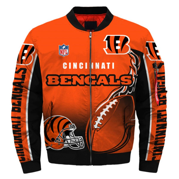 Cincinnati Bengals Helmet Bomber Jackets Custom Name, Cincinnati Bengals NFL Bomber Jackets, NFL Bomber Jackets