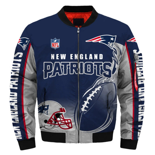 New England Patriots Helmet Bomber Jackets Custom Name, New England Patriots NFL Bomber Jackets, NFL Bomber Jackets