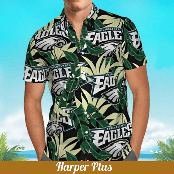 Philadelphia Eagles Hawaiian Shirt Banana Leaf Summer Gift For Friend, NFL Hawaiian Shirt.jpg