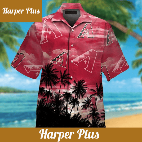 Arizona Diamondbacks Hawaiian Tropical Design Short Sleeve Elegance Shirt - Trendy Aloha.jpg
