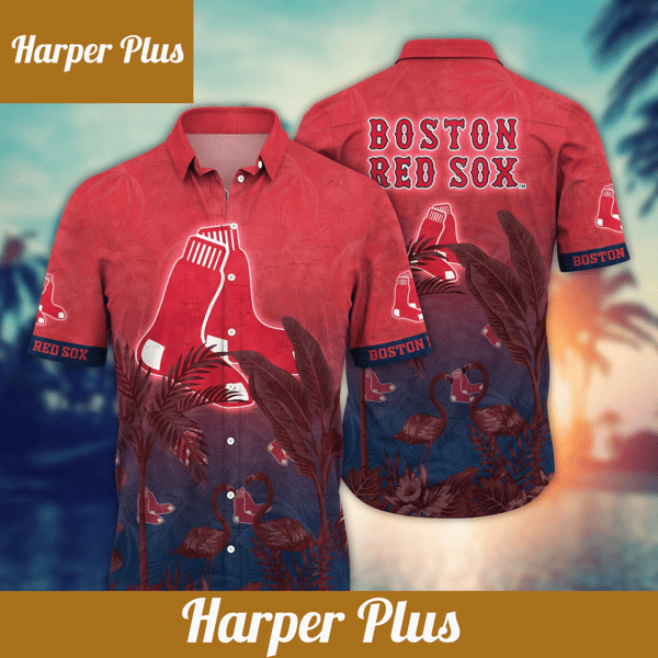 Boston Red Sox MLB Hawaiian Shirt Blooming Flowerstime Aloha Shirt - Trendy Aloha.png