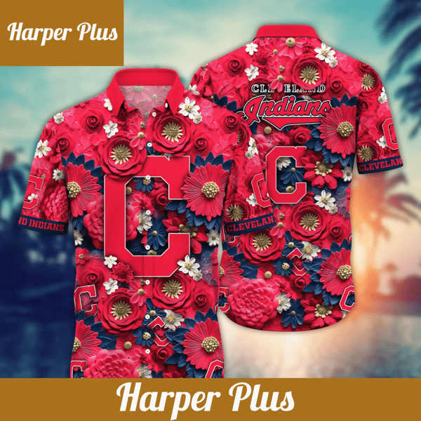Cleveland Indians MLB Hawaiian Shirt Trending For This Summer Customize Shirt Any Team - Trendy Aloha.png