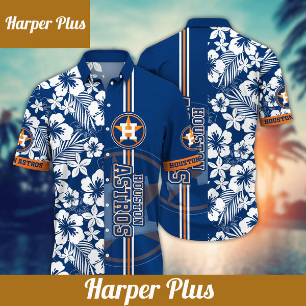Houston Astros MLB Hawaiian Shirt Tan Linestime Aloha Shirt - Trendy Aloha.png