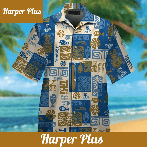 Kansas City Royals Short Sleeve Button Up Tropical Hawaiian Shirt VER03 - Trendy Aloha.jpg