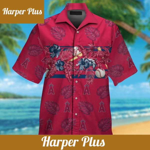 Los Angeles Angels Short Sleeve Button Up Tropical Hawaiian Shirt VER02 - Trendy Aloha.jpg