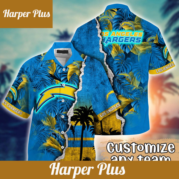Los Angeles Chargers NFL Hawaiian Shirt Custom Sunscreen Aloha Shirt - Trendy Aloha.png