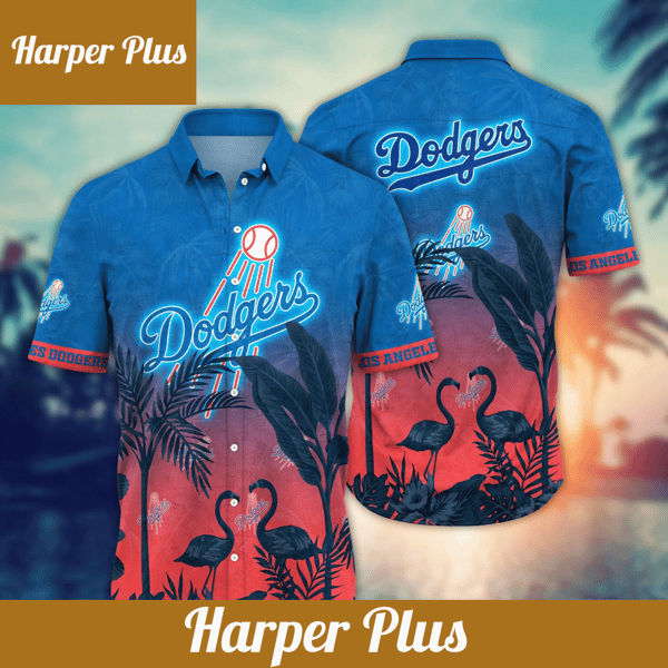 Los Angeles Dodgers MLB Hawaiian Shirt Tan Linestime Aloha Shirt - Trendy Aloha.png