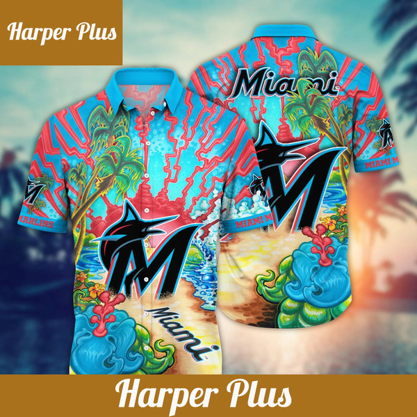 Miami Marlins MLB Hawaiian Shirt Breaktime Aloha Shirt - Trendy Aloha.png