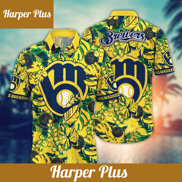 Milwaukee Brewers MLB Hawaiian Shirt Sunlit Aloha Shirt - Trendy Aloha.png