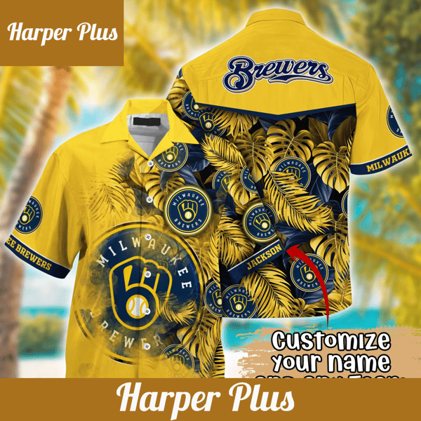 Milwaukee Brewers MLB Summer Hawaii Shirt And Tshirt Custom Aloha Shirt - Trendy Aloha.png