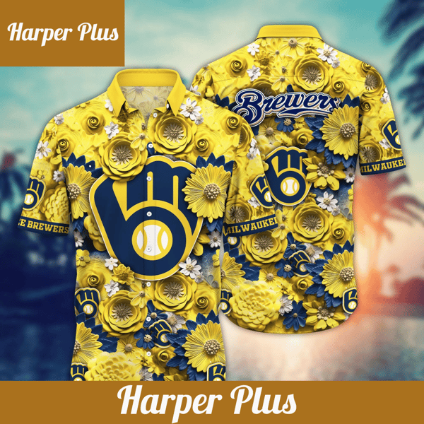 Milwaukee Brewers MLB Hawaiian Shirt Trending For This Summer Customize Shirt Any Team - Trendy Aloha.png