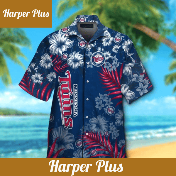 Minnesota Twins Short Sleeve Button Up Tropical Hawaiian Shirt VER011 - Trendy Aloha.jpg