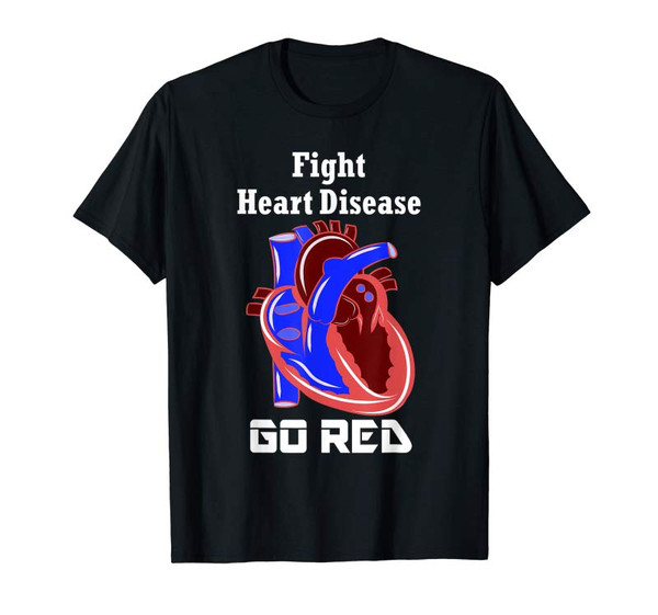 Adorable American Heart Month Go Red For Heart Disease Awareness Gift T-Shirt - Tees.Design.png