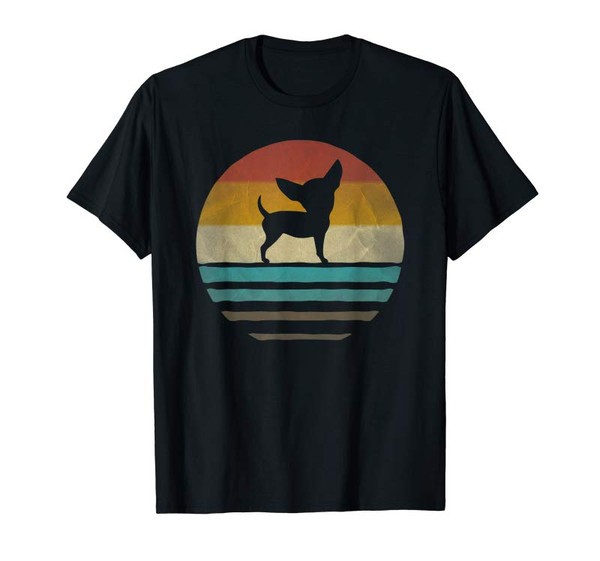 Adorable Chihuahua Dog Retro Vintage 60s 70s Silhouette Breed Gift T-Shirt - Tees.Design.png