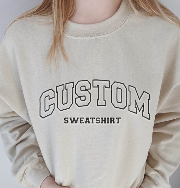 Custom Embroidered Crewneck Sweatshirt with Logo or Text, Embroidery Varsity Sweatshirt Tshirt Hoodie Embroidered Sweatshirt, Gift for Mom.jpg