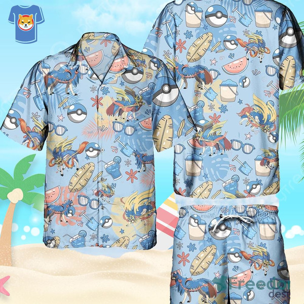 Pokemon Zacian Hawaiian Pattern Ball Fans Hawaiian Shirt And Short For Men And Women.jpg