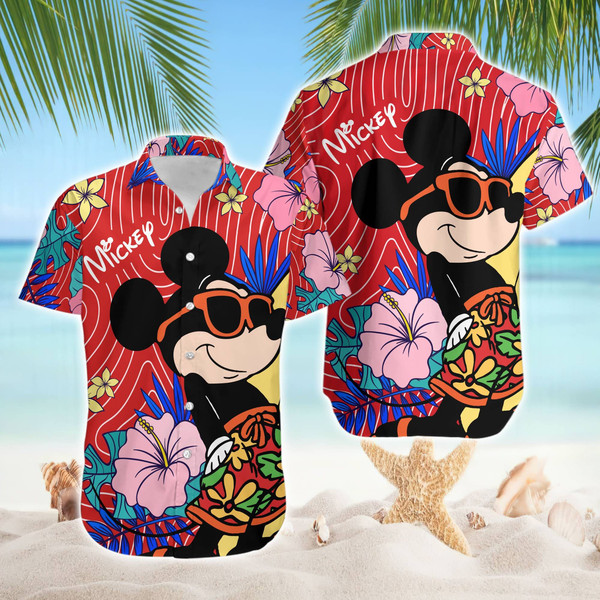 Mickey Hawaiian Shirt, Mickey Summer Hawaiian Shirt, Summer Beach Shirt, Disneyland Trip Shirt, Disneyland Family Vacation 2024 Shirt.jpg