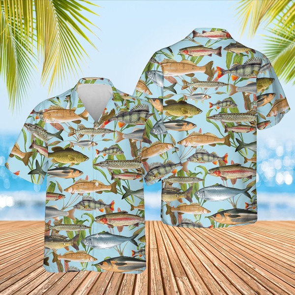 Fish Hawaiian Shirt, Pattern Fishing Hawaiian Shirt, Fishing Lover Shirt, Gift For Men.jpg