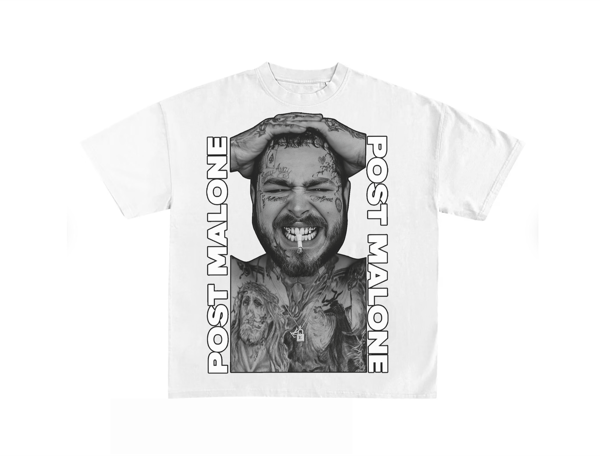 Post Malone Bootleg Shirt White, Vintage Rap Hip Hop Tee Post Malone, Oversized Heavy Cotton Tee, Post Malone T Shirt, Vintage Graphic Tee.jpg