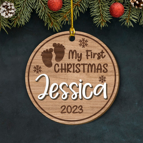 Personalized Baby First Layered Wood Ornament My First Christmas.jpg
