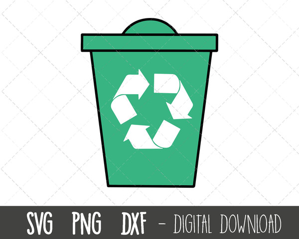Recycle svg, trash can svg, garbage can png, recycle bin svg, rubbish bin svg, recycle bin outline, recycle cricut silhouette svg cut file.jpg