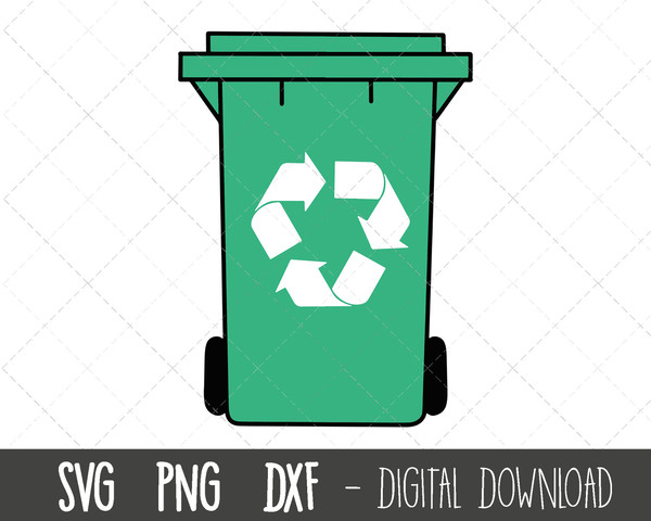 Recycle svg, wheelie bin svg, trash can svg, garbage can png, recycle bin svg, recycle bin outline, recycle cricut silhouette svg cut file.jpg