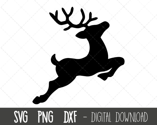 Reindeer svg, flying reindeer svg, reindeer silhouette, deer svg, reindeer png, reindeer clipart, reindeer cricut silhouette svg cut file.jpg