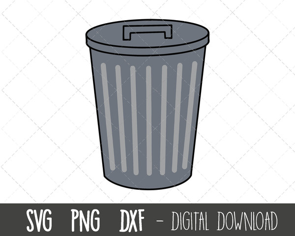 Trash can svg, trash can clipart, garbage can png, bin svg, rubbish bin svg, trash can outline svg, recycle cricut silhouette svg cut file.jpg