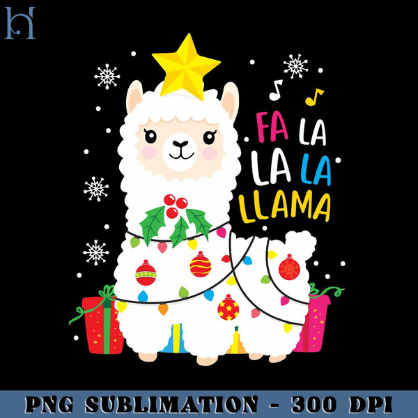 HMU181223765-Funny Llama Fa La La Christmas Ornament Decors PNG Download, Xmas PNG.jpg