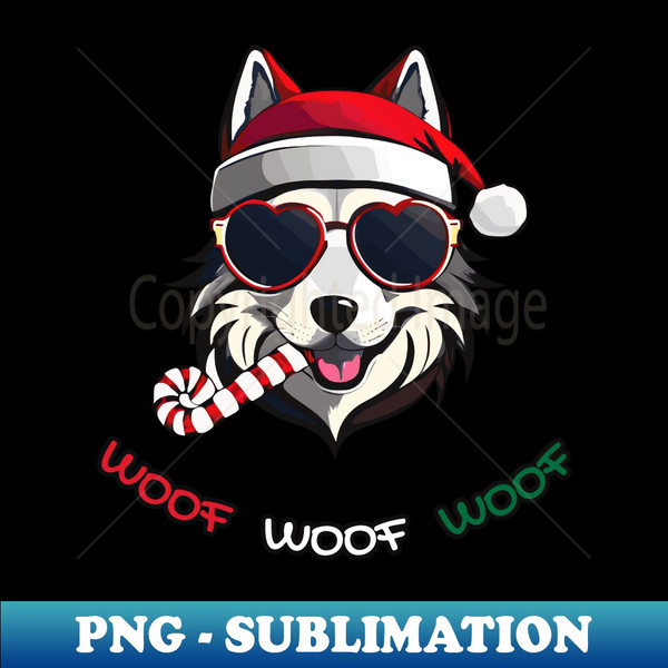 KS-30612_Funny Dog Face with Santa Hat and Sunglasses Holding Candy 9117.jpg