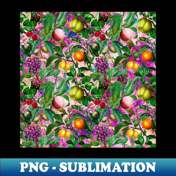OO-48200_Vibrant tropical floral leaves and fruits floral illustration botanical pattern Pink fruit pattern over a 7419.jpg