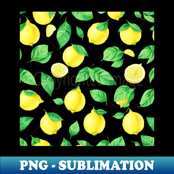 Lemon Pattern tropical lemon fruit seamless pattern illustration - PNG Transparent Sublimation Design - Perfect for Sublimation Mastery