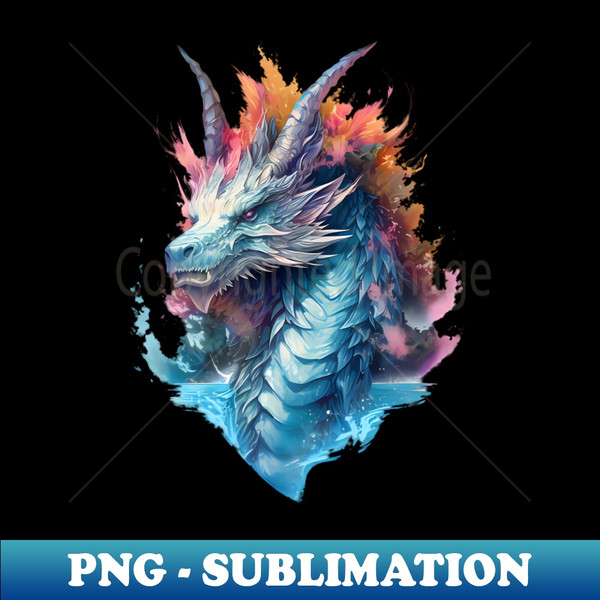Aqua Majesty Dragon - Creative Sublimation PNG Download - Unlock Vibrant Sublimation Designs