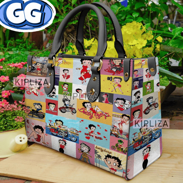 Betty Boop Handbag, Betty Boop Leather Bag, Betty Boop Shoulder Bag, Crossbody Bag, Top Handle Bag, Vintage Bag 5.jpg