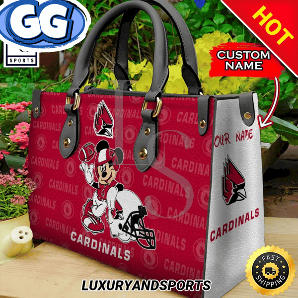 NCAA Ball State Cardinals Mickey Custom Name Leather Bag.jpg