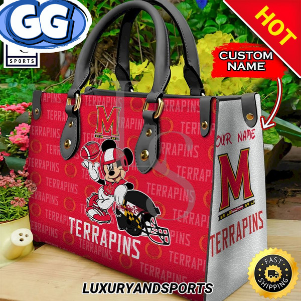 NCAA Maryland Terrapins Mickey Custom Name Leather Bag.jpg