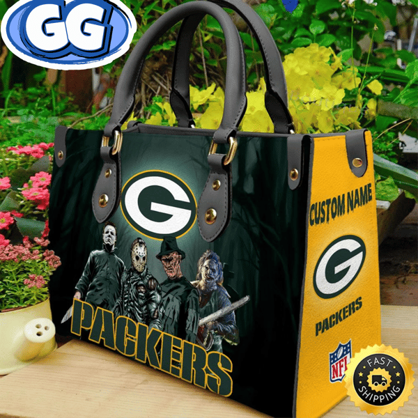 Green Bay Packers NFL Halloween Women Leather Hand Bag.jpg