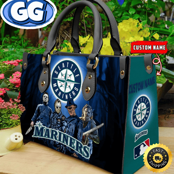 Seattle Mariners MLB Halloween Women Leather Hand Bag.jpg