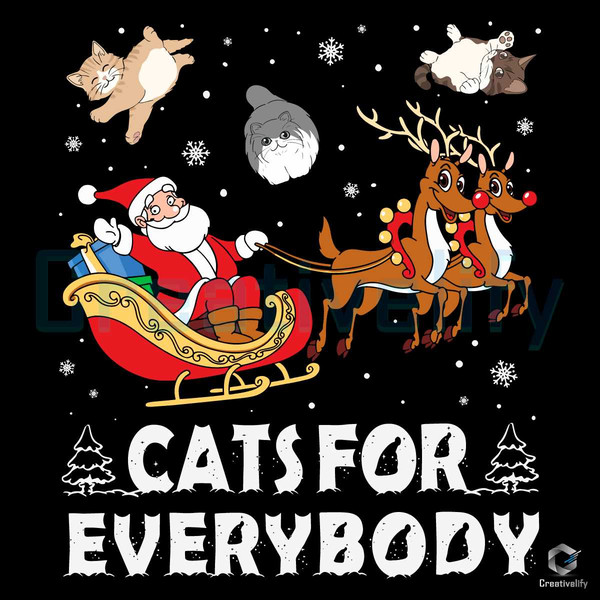 Cats For Everybody Xmas SVG Santa With Reindeer Cricut Files.jpg