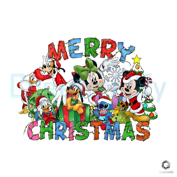 Merry Xmas Mickey Friends PNG Christmas Disney File.jpg