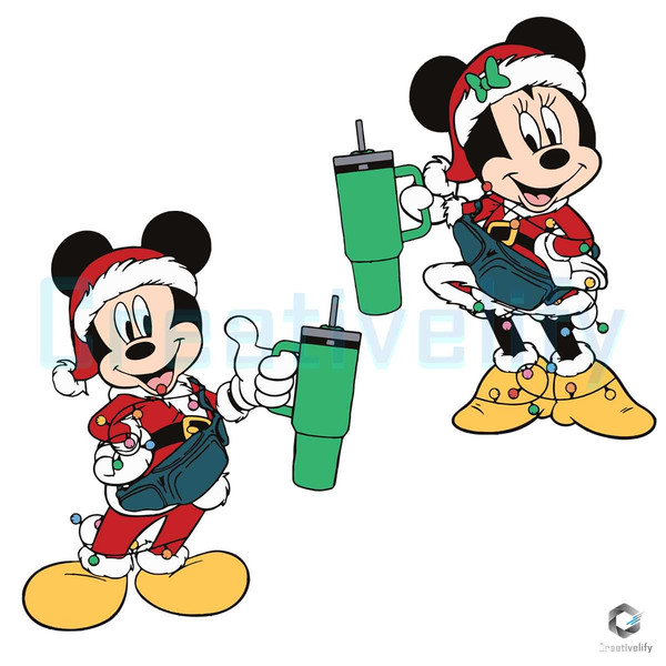 Mickey Minnie Christmas Stanley SVG File Digital Download.jpg