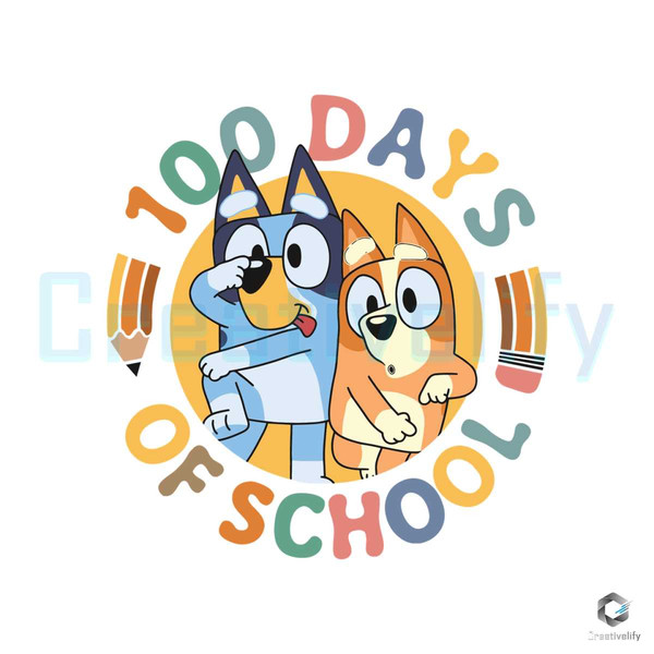 Retro Bluey Bingo SVG 100 Days Of School File Design.jpg