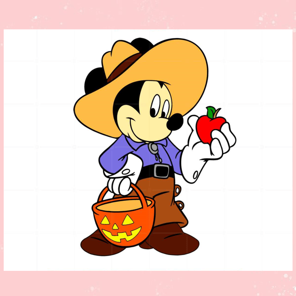 Halloween Mickey Cowboy SVG Disney Pumpkin Vector Cutting Files.jpg