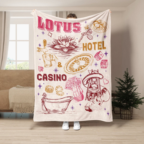 Lotus Hotel & Casino Stamps Percy Jackson and the Olympians Blanket Greek Mythology Blanket Rick Riordan Bookish Blanket , Book Lover Gifts,.jpg