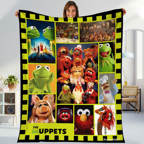Muppet Show Fleece Blanket  Muppet Show Characters Kermit The Frog Fozzie Bear Blanket  Magic Kingdom Throw Blanket Couch Sofa.jpg