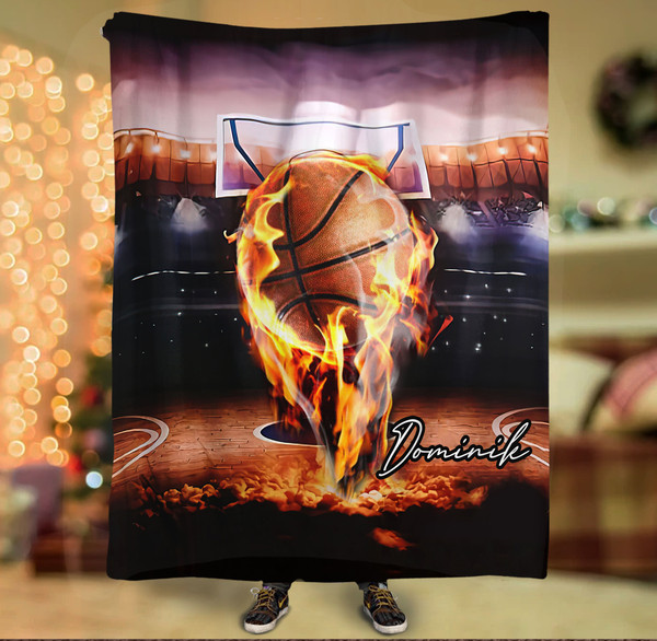 Personalized Name and Number Basketball Blanket Basketball Blanket for Son, Grandson, Basketball Boy Birthday Gift for Basketball Lover 02.jpg