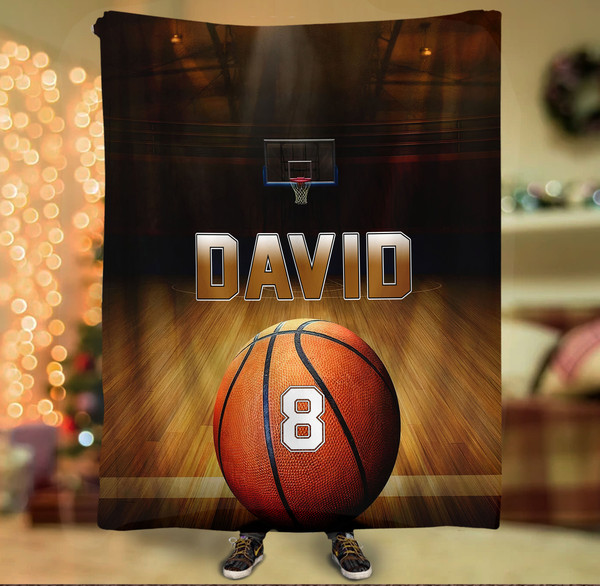 Personalized Name and Number Basketball Blanket Basketball Blanket for Son, Grandson, Basketball Boy Birthday Gift for Basketball Lover 05.jpg