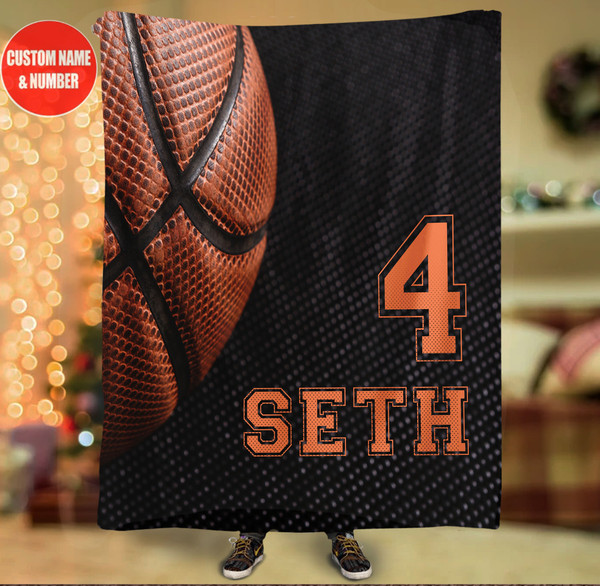 Personalized Name and Number Basketball Blanket Basketball Blanket for Son, Grandson, Basketball Boy Birthday Gift for Basketball Lover 09.jpg