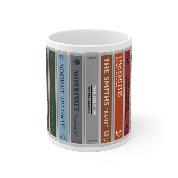 The Smiths and Morrissey Cassette Collection Mug. 80s Music. Cassette Collection Mug. Music Gift. Music Mug2.jpg